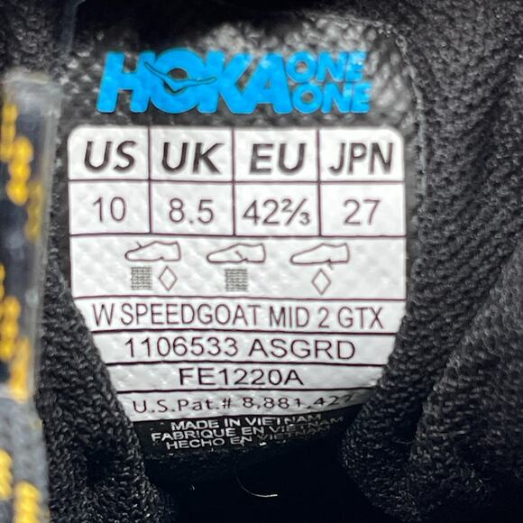 Hoka One One Speedgoat Mid 2 GTX Shoes Womens 10 Blue Trail Running Hiking Boots - Picture 8 of 8